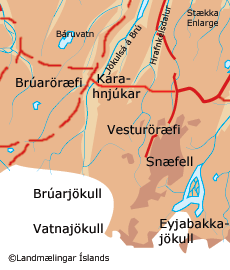 Map Eyjabakkajokul