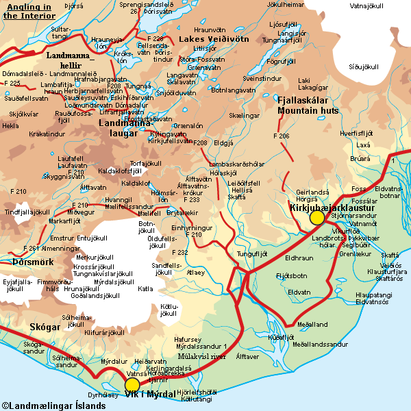 Map of Landmannalaugar Fjallabak North South NAT