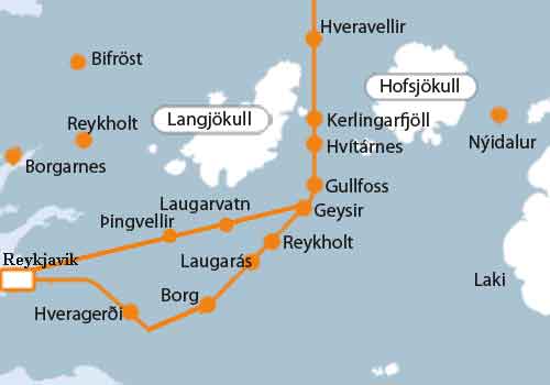 Kjolur route map