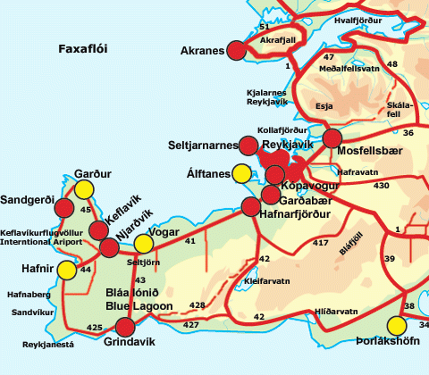 Map Sudvesturland