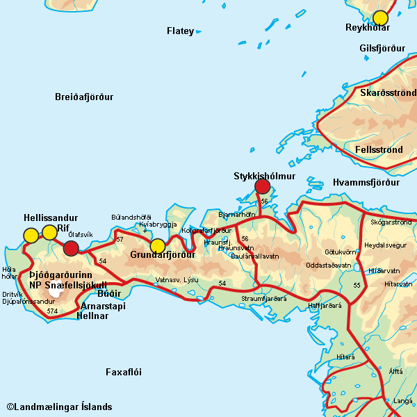 Map Snaefellsnes